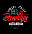 brooklyn sport typography usa style vector image