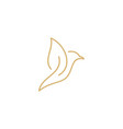 bird leaf logo icon line art outline vector image