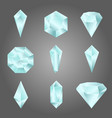 set of glass crystals and gemstones vector image