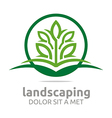 leaves landscaping ecology design abstract logo vector image