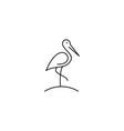 continuous line drawing of swan gliding on water vector image