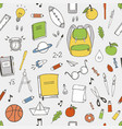 school items pattern vector image