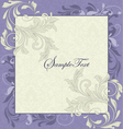 purple and ivory vintage floral wedding invitation vector image