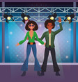 people dancing disco cartoons vector image