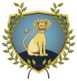 lion in laurel wreath vector image