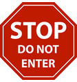 stop sign do not enter isolated vector image