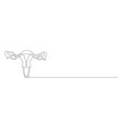 one continuous line drawing of woman uterus ovary vector image