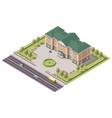 isometric infographic element or university vector image