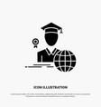 graduation avatar graduate scholar solid glyph vector image