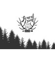 forest camp logo template hunting club monochrome vector image