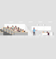 students sitting at college lecture hall vector image