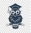 silhouette icon back to school owl vector image