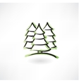 fir-tree forest grunge icon vector image