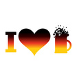 i love beer logo for oktoberfest german flag sign vector image