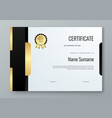 gold white and black certificate of appreciation vector image