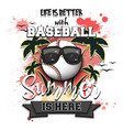 life is better with baseball summer here vector image