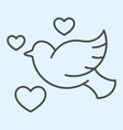 pigeon thin line icon romantic dove bird vector image