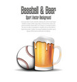 baseball ball with mug beer vector image