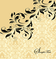 vintage damask invitation card vector image