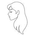 woman profile with long hair vector image