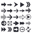 black arrows collection of web icons vector image