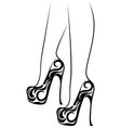 elegant female feet in abstract shoes vector image