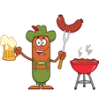 german oktoberfest sausage cartoon vector image