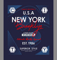 typography new york brooklyn for t shirt print vector image