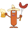 happy mexican sausage cartoon vector image