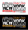 new york denim t-shirt and apparels graphic design vector image