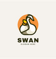 logo swan simple mascot style vector image