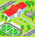 isometric school and big vector image