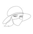 attractive girl in a mask and hat vector image