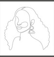 line art portrait african american woman vector image