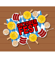 oktoberfest beer and sausages pretzels grilled vector image