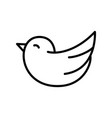 cute bird icon linear cartoon logo flying vector image