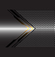 grey metallic yellow light arrow circle mesh vector image