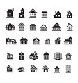 houses icon set vector image