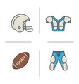 american football equipment color icons set vector image