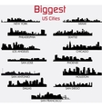 set of biggest american cities skylines vector image