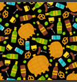 beer set pattern seamless craft brewing vector image