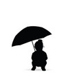 child seizes and holds the umbrella silhouette vector image