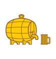 barrel beer and mug isolated brewery vector image