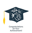 greeting card with congratulations graduate vector image