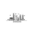 china shanghai city skyline isolated vector image