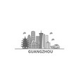 china guangzhou city skyline isolated vector image