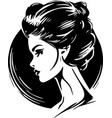 women - black and white isolated icon vector image