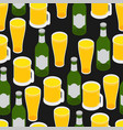 beer pattern seamless mug and bottle texture vector image