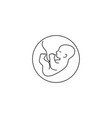 baby in womb pregnancy concept fetus symbol vector image