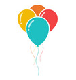 bunch of three colorful celebration balloons icon vector image